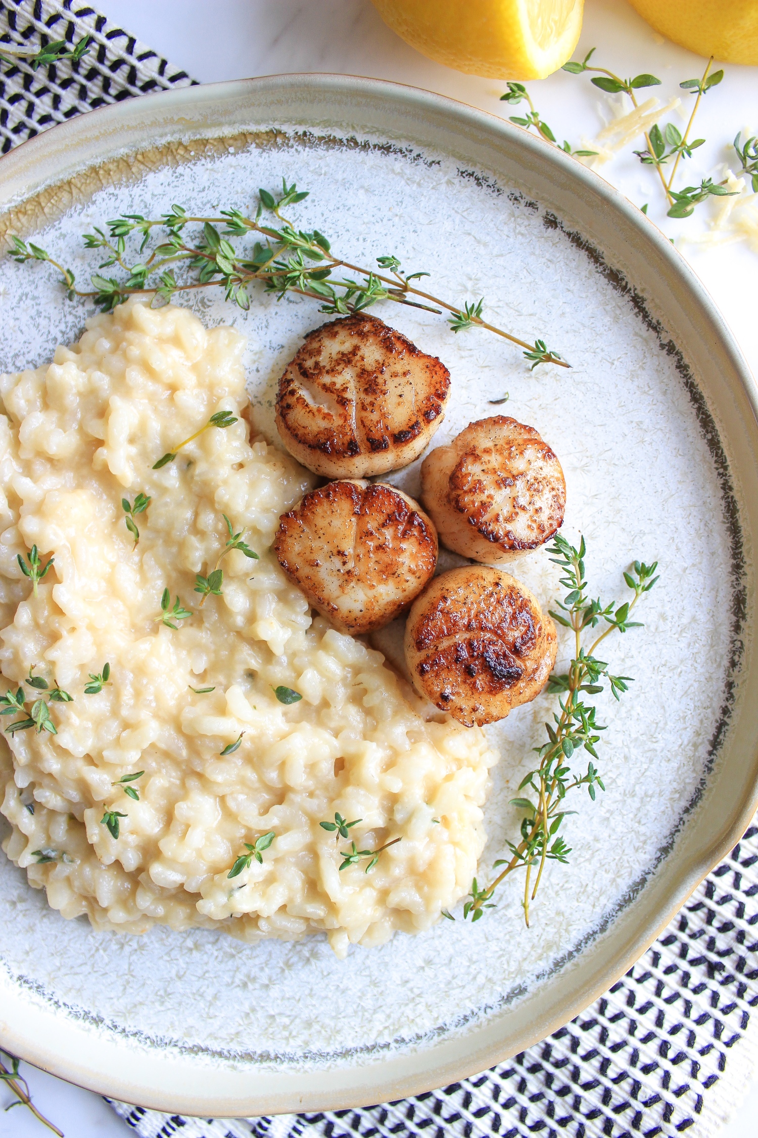  Parmesan, Thyme & Lemon Risotto with Seared Scallops